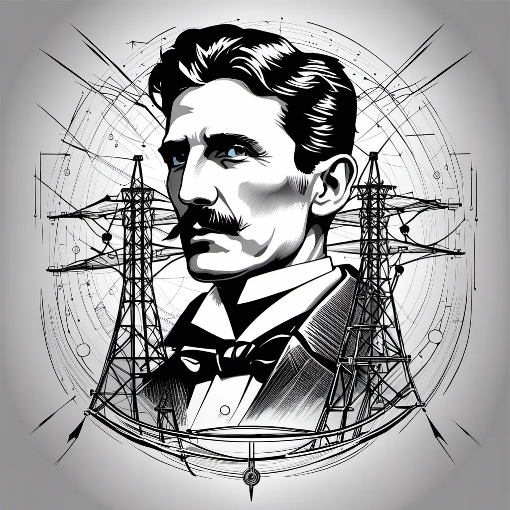 Nikola Tesla Face with Induction Motor ... by Oldbutgold44 ...