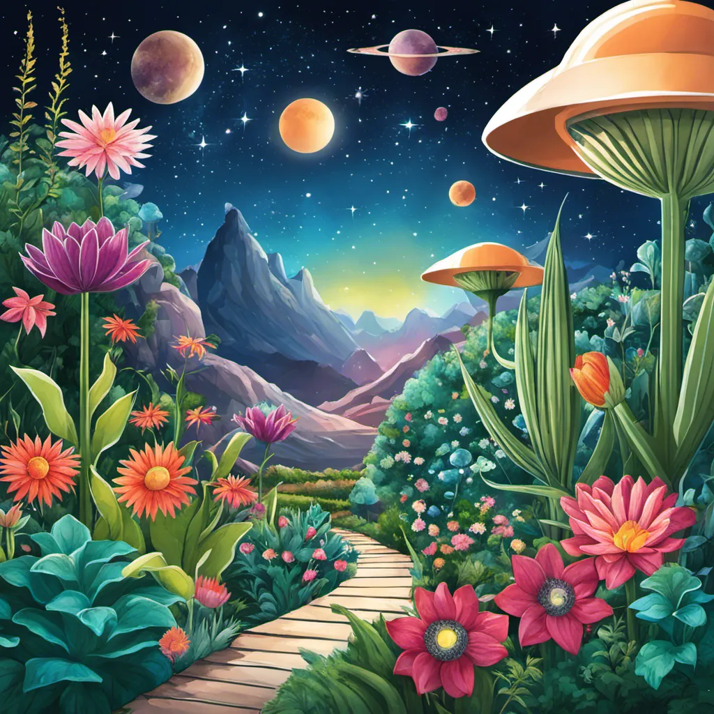 Space Garden by Vishnu R K - AiImageGenerator.com