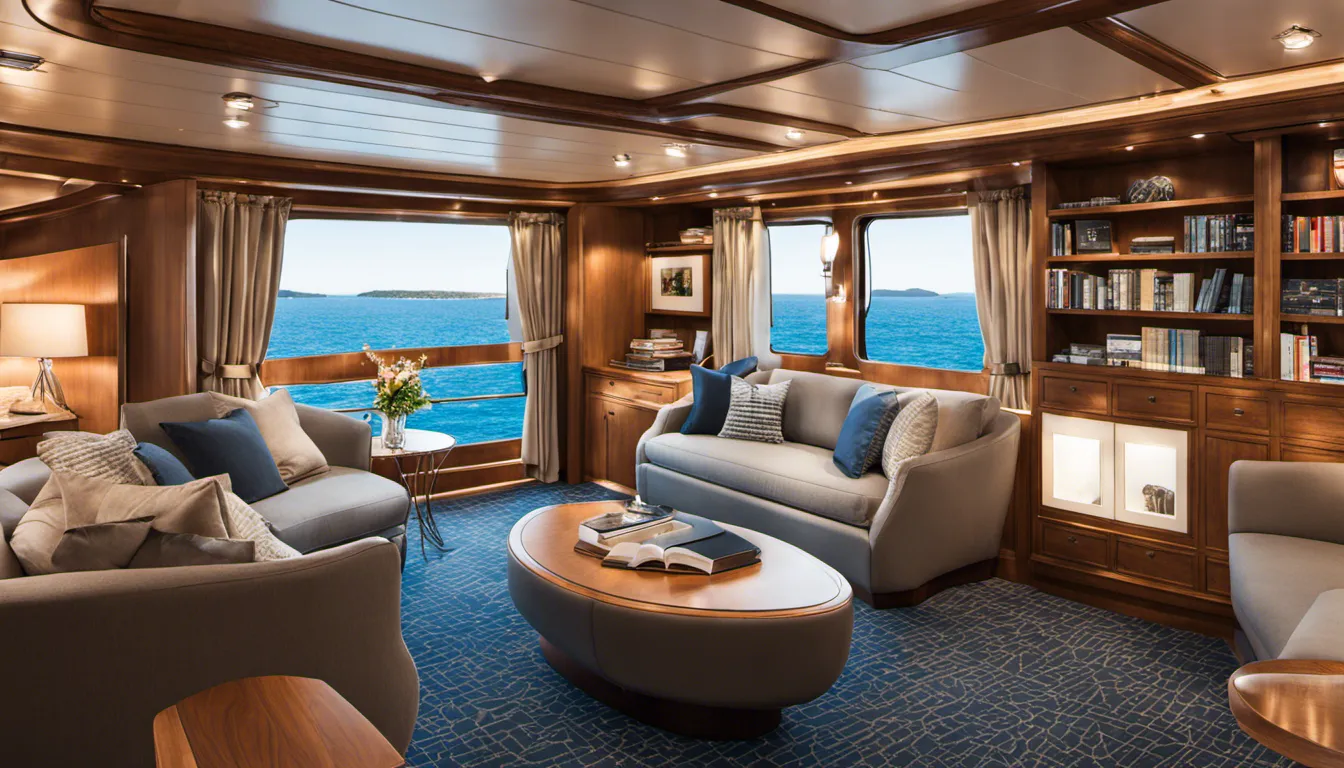 Feature a boat interior that doubles as a personal library, with built-in bookshelves, cozy reading corners, and soft lighting that invites passengers to dive into their favorite novels while cruising.