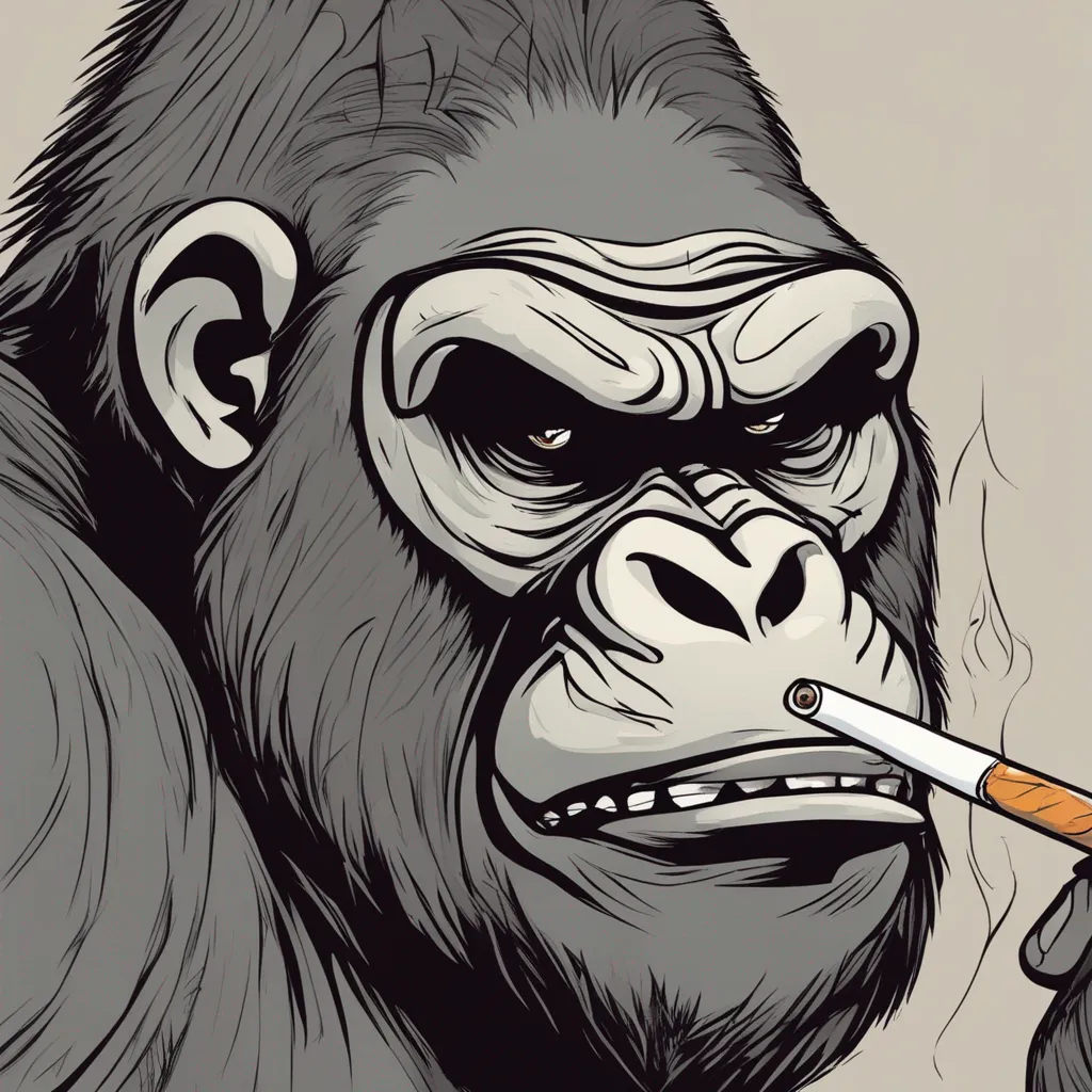 Cartoon Face of an Angry Gorilla ... by Laredroomrr - AiImageGenerator.com