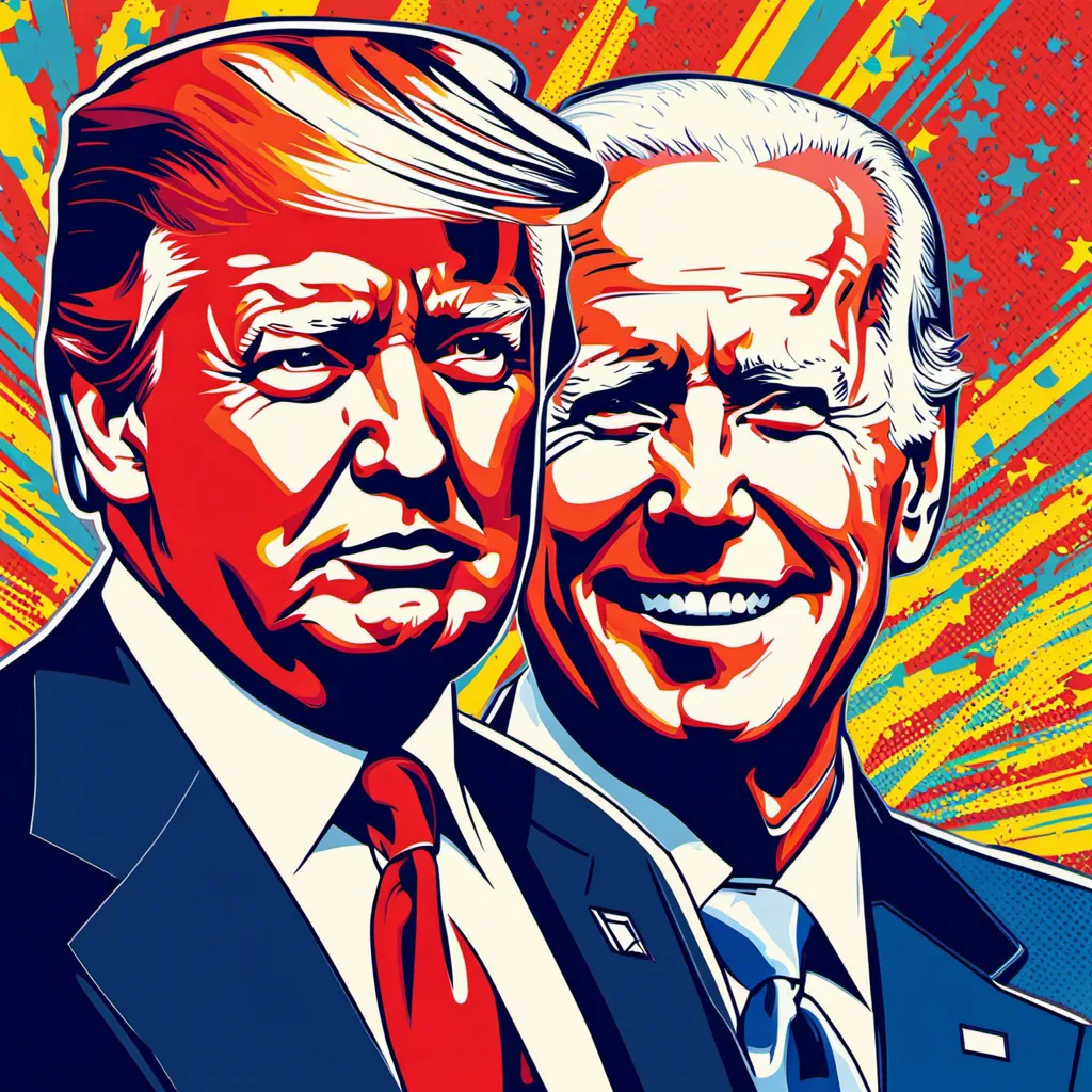 Trump Vs Biden Pop Art 2024 by Amit