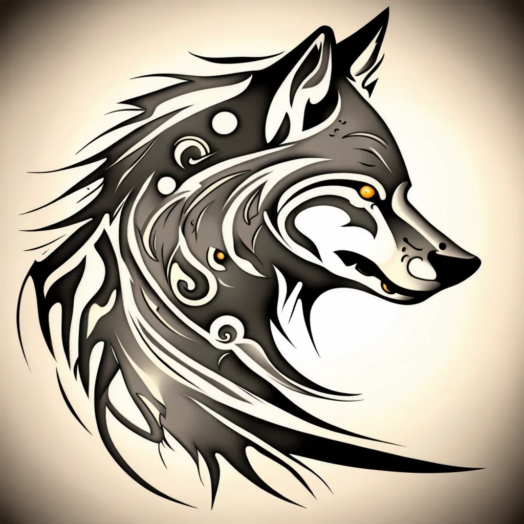 Tattoo wolf designs, A tribal wolf designs