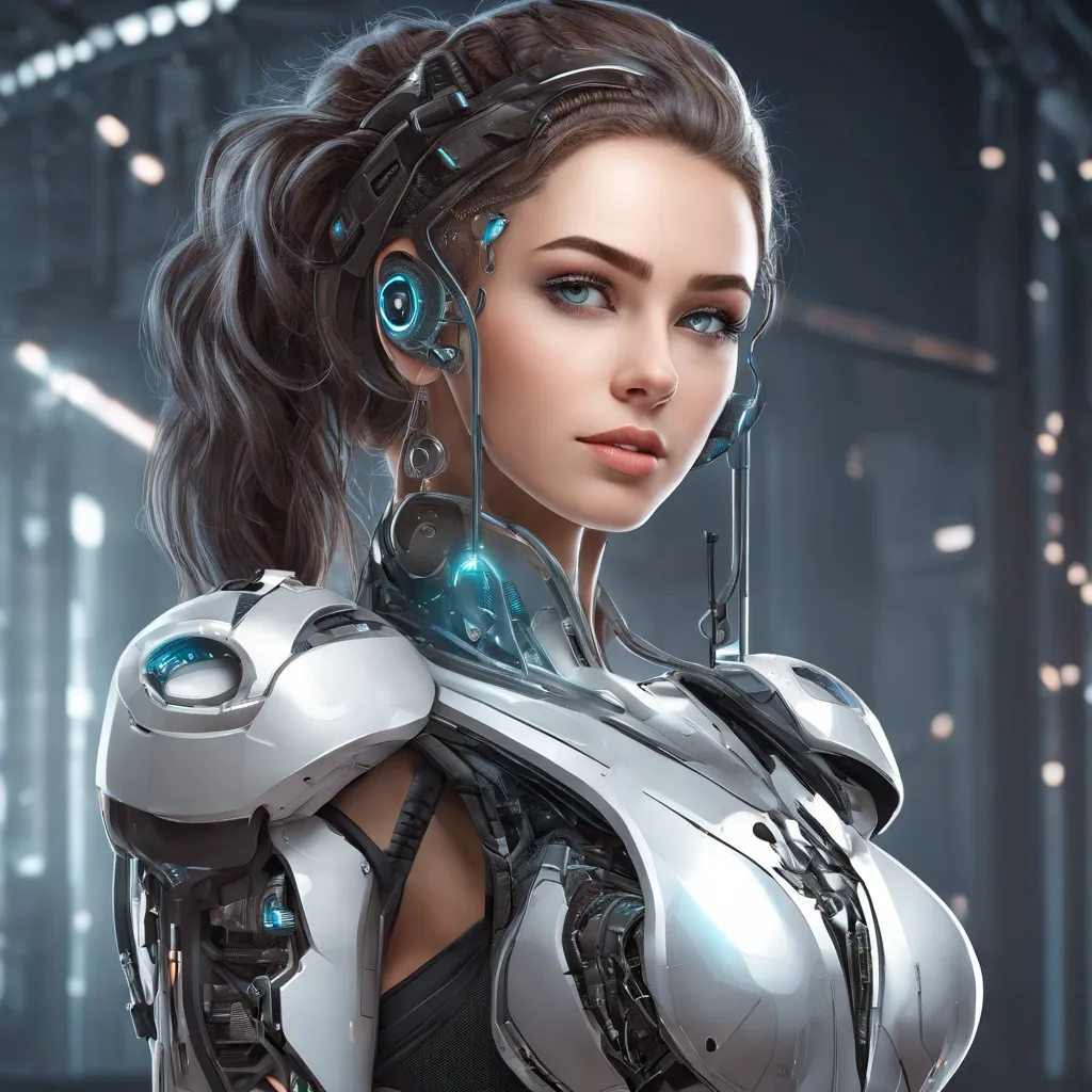 Beautiful girl Futuristic cyborg 