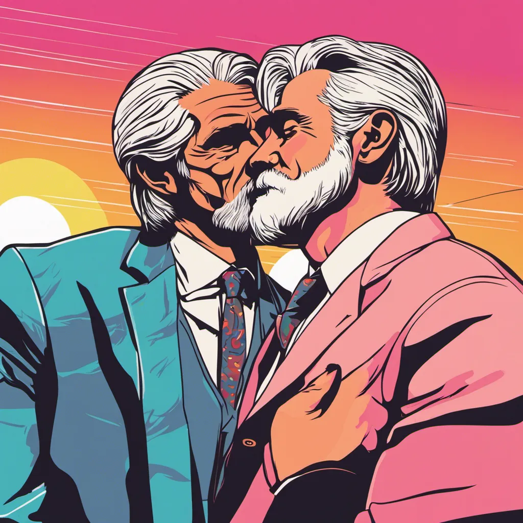 Illustration of 50yo Sam Elliott Kissing ... by Otterpupp ...