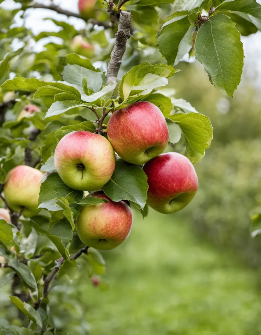 Growing apple trees in garden