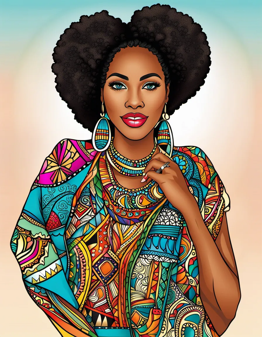 African Black Woman Coloring Book Cover by Dhikmohamed20 ...