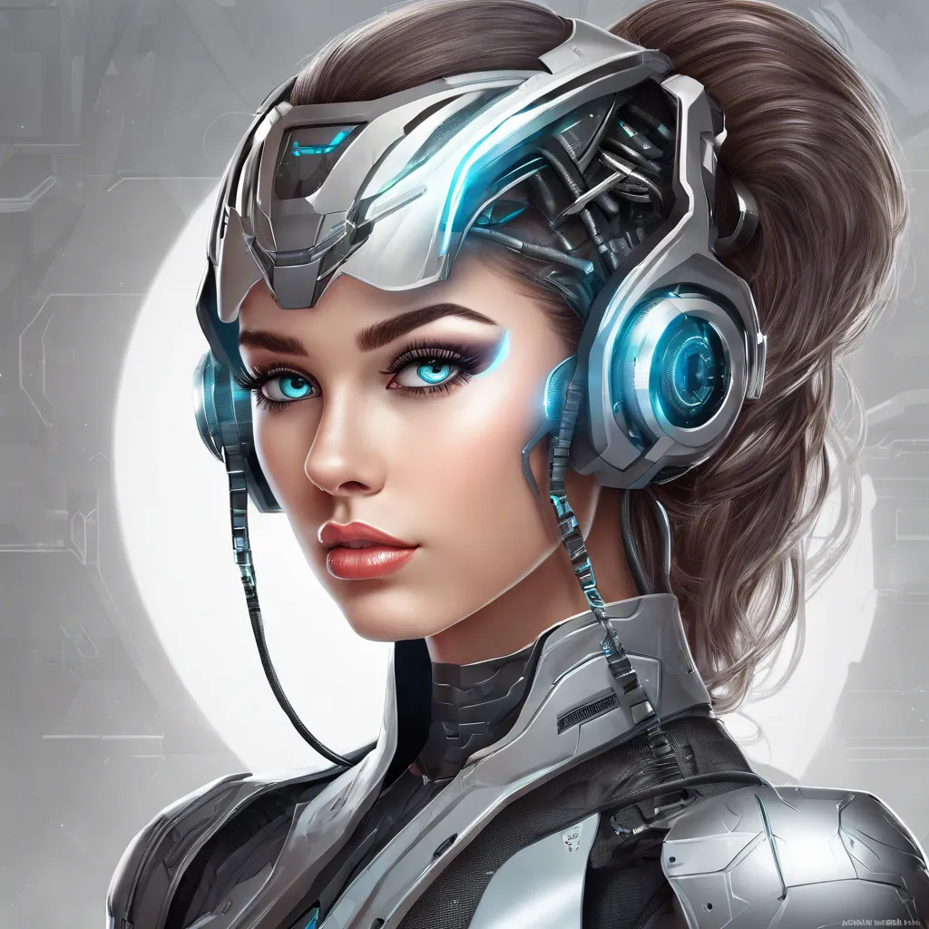 Beautiful girl Futuristic cyborg 