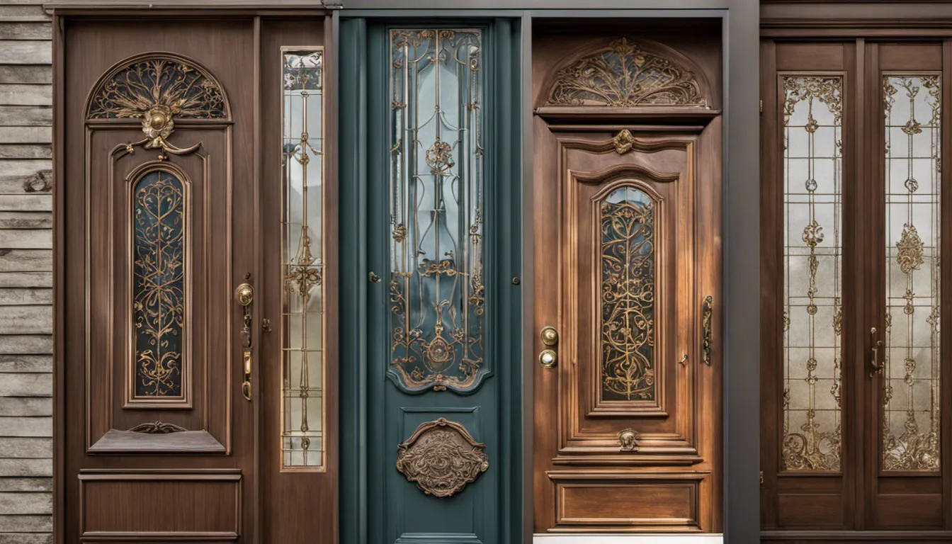 Photograph doors featuring vintage-inspired glass panels or intricate doorknobs, evoking the elegance of a bygone era.