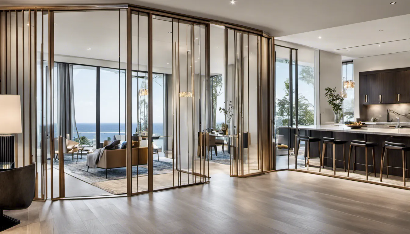 Showcase mirrored doors that visually expand spaces, adding glamour and functionality while reflecting light and creating an illusion of openness.