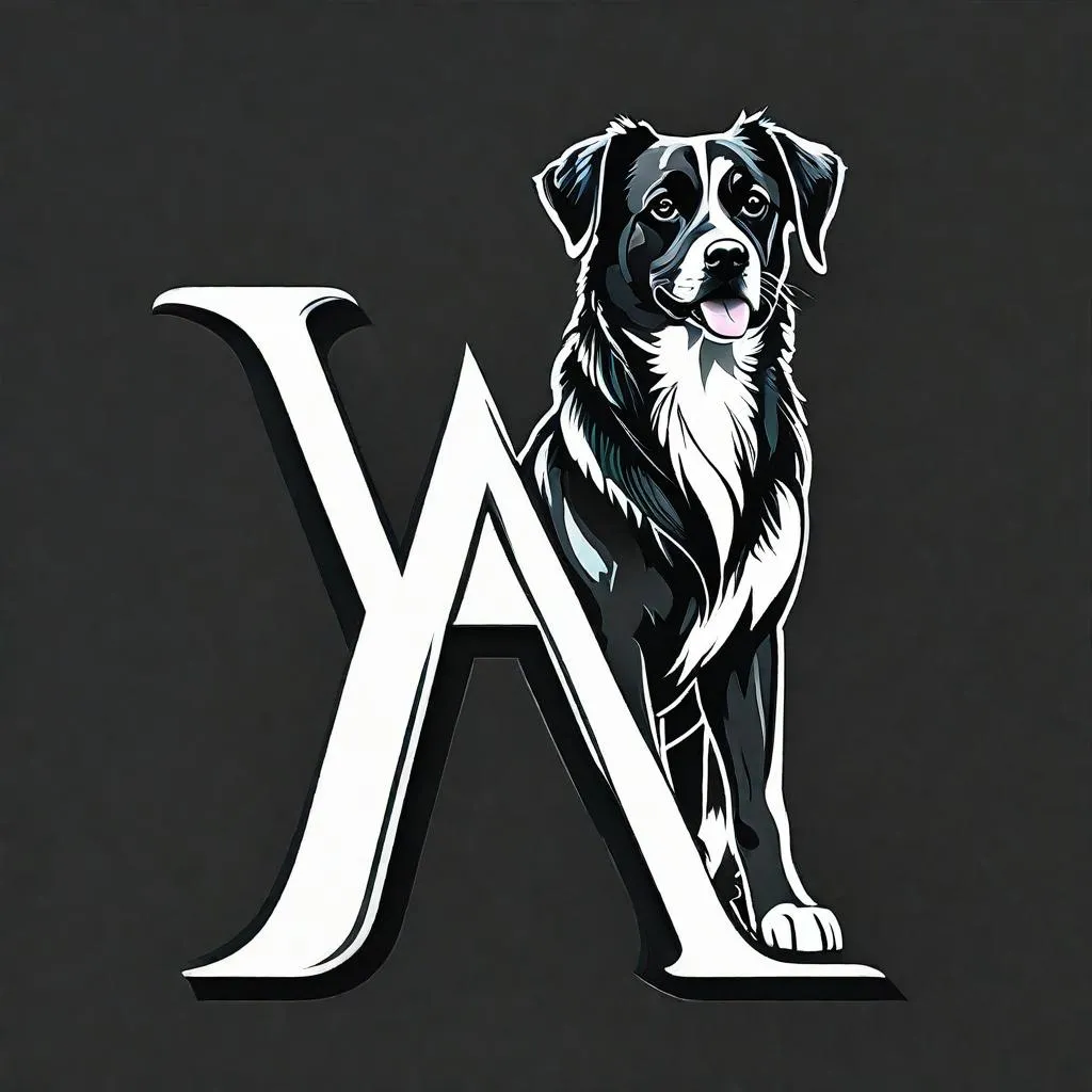 Making a logo using letters( M  L )and with dog symbolic sign